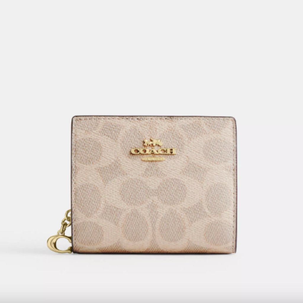 Coach Snap Wallet In Signature Canvas